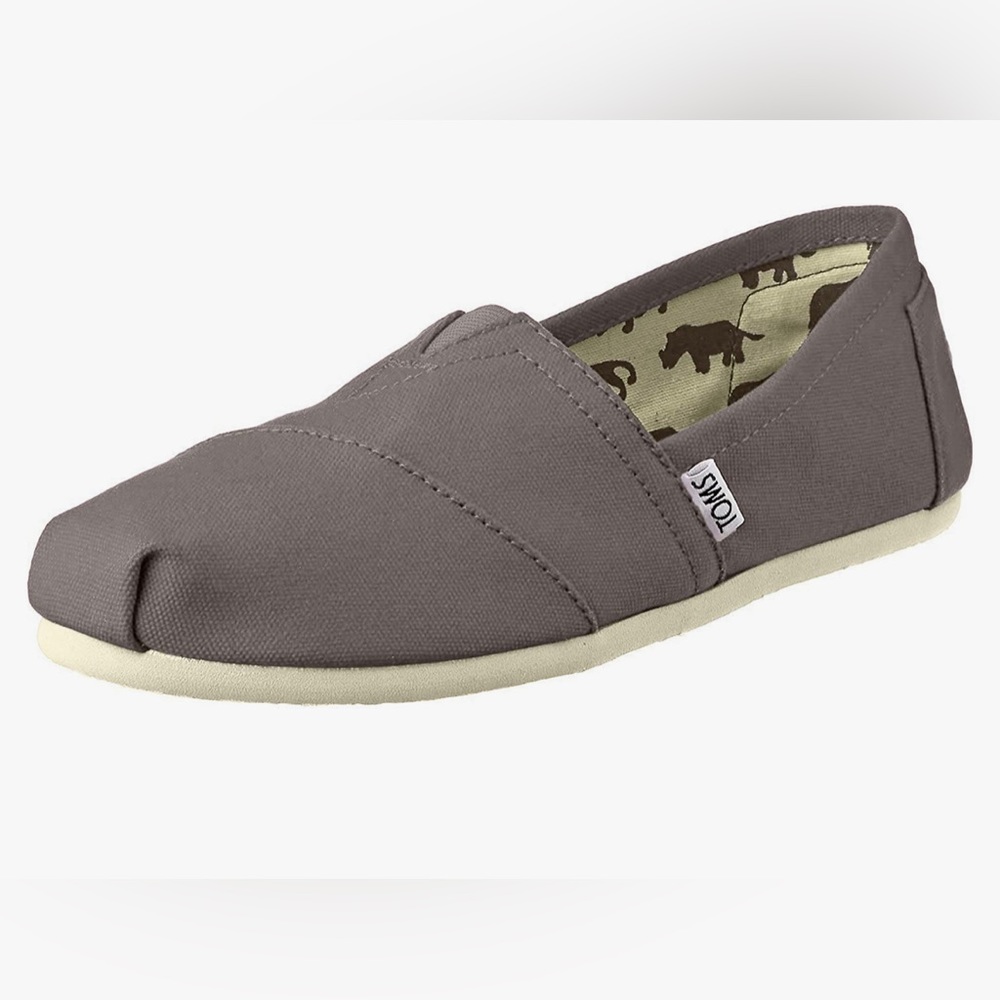 Toms Ash Canvas Women's Classic Slip On Size 7 Gray